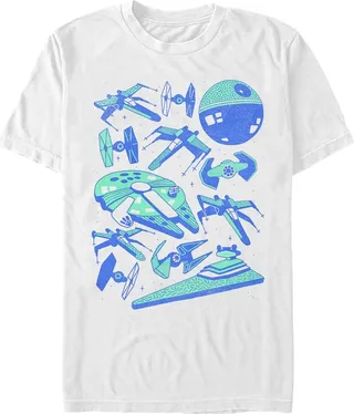 Men's Star Wars Spaceship Collage T-Shirt - White - Large