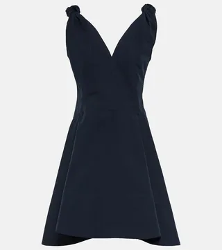 Knotted cotton canvas minidress