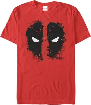 Men's Marvel Deadpool Reverse Mask Splatter T-Shirt - Red - 2X Large
