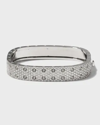Pois Moi 18k White Gold & White Diamond 4-Row Bangle