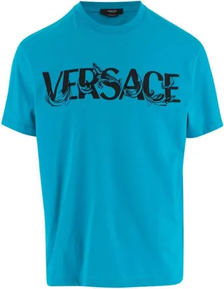Versace Logo Printed Crewneck T-Shirt
