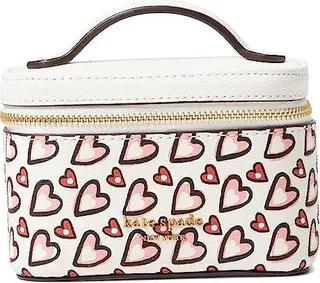 Kate Spade New York Morgan Valentines Heart Print Jewelry Case (Cream Multi) Handbags