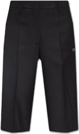 Off-White High-Waist Knee-Length Tailored Shorts