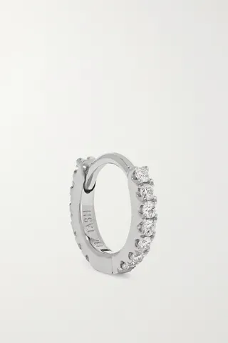 MARIA TASH - 5mm 18-karat White Gold Diamond Earring - One size