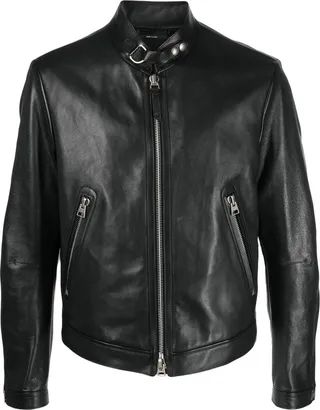 Zip-Up Leather Jacket
