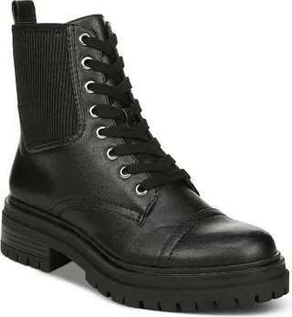 Giovanny Womens Faux Leather Lug Sole Combat Boots