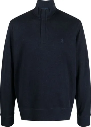 Logo-Embroidered Funnel-Neck Jumper