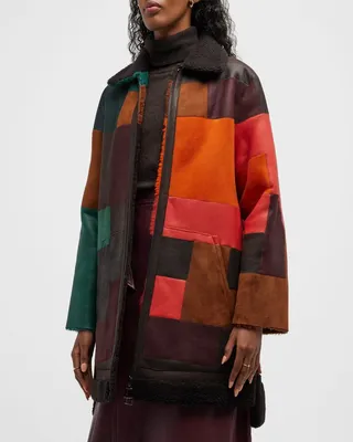 Suede Patchwork Lamb Shearling Jacket