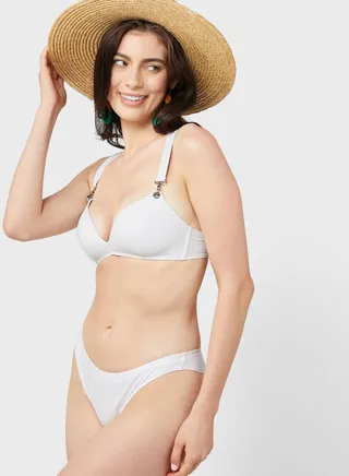 Strappy Plunge Bikini Set
