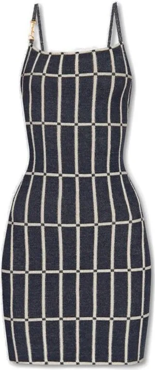 Jacquemus La Robe Maille Malha Checked Mini Dress