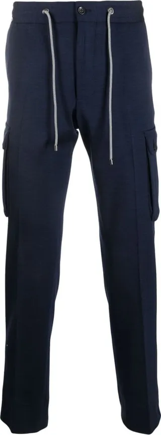 Drawstring-Fastening Straight-Leg Trousers