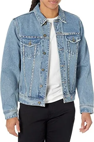 GUESS Men's Dillon Studded Denim Jacket