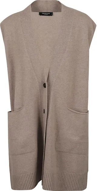 V-neck Mid-length Gilet