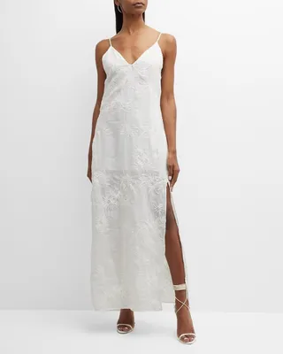 Larissa Embroidered Maxi Slip Dress