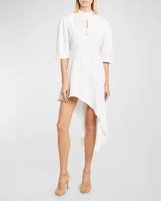 Asymmetric Short Dress with Inner Corset Detail