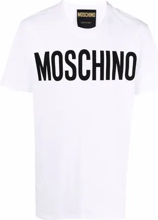 White Logo Print Organic Cotton T-Shirt