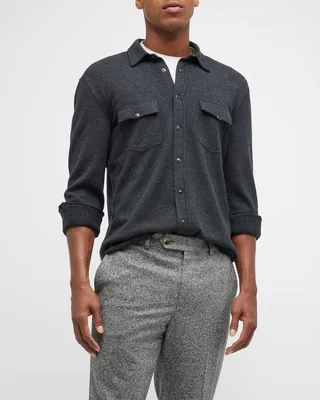 Men's Cashmere-Silk Western Overshirt