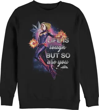 Men's Marvel Captain Marvel Tough Inspiration Sweatshirt - Black - Small