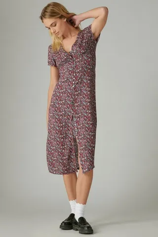 Floral Button Front Dress