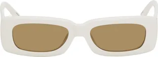 The Attico White Linda Farrow Edition Mini Marfa Sunglasses