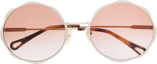 Logo-Engraved Round-Frame Sunglasses