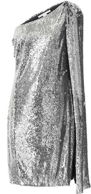 One-shoulder sequined minidress