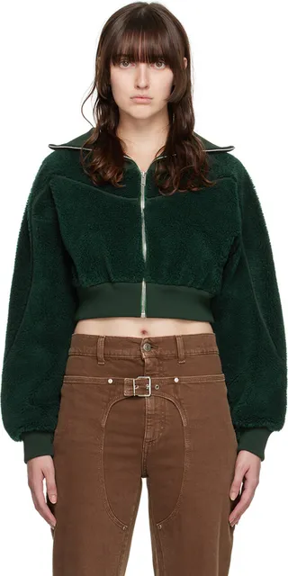 Stella McCartney Green Embroidered Bomber Jacket