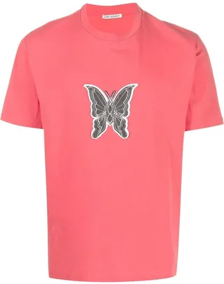butterfly-print T-shirt
