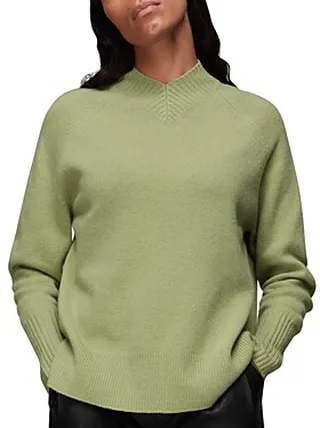 Whistles High V Neck Knit Sweater