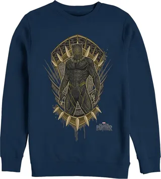 Men's Marvel Black Panther 2018 Claw Crest Sweatshirt - Navy Blue - Large