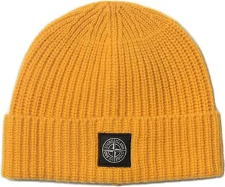 Stone Island Logo Patch Ribbed Beanie