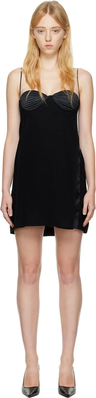 BEVZA Black Seashell Minidress