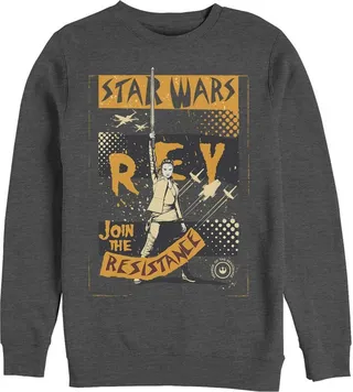 Men's Star Wars The Last Jedi Rey Join Resistance Sweatshirt - Charcoal Heather - Medium
