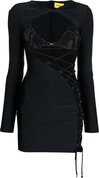 Lace-Up Mini Dress