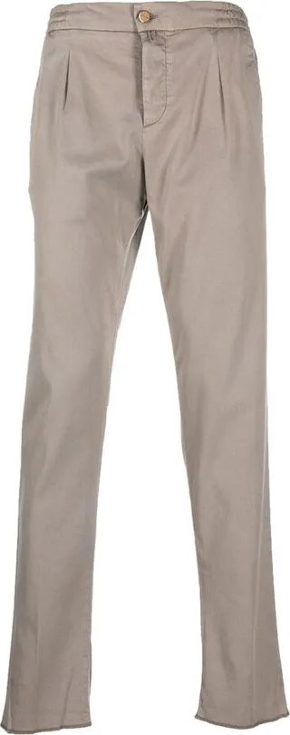 Logo-Patch Straight-Leg Chinos