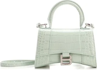 Balenciaga Hourglass XS Logo Plaque Tote Bag