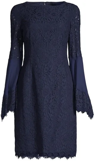 Boho Flute-Sleeve Lace Dress