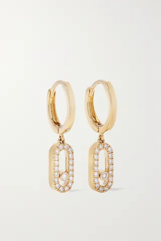 Messika - Move Uno 18-karat Gold Diamond Hoop Earrings - One size