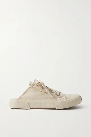 Balenciaga - Paris High Distressed Rubber And Cotton-canvas Slip-on Sneakers - Off-white