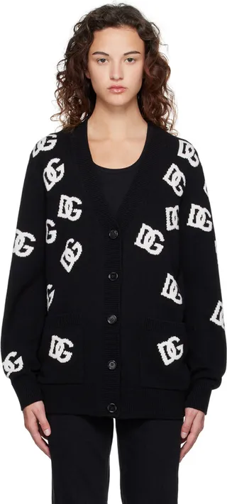 Dolce & Gabbana Black Allover Cardigan