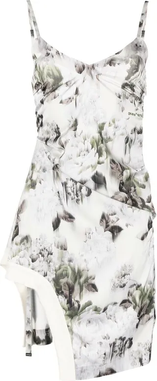 Meteor detail floral-print minidress