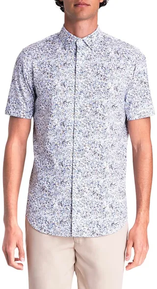Men's Abstract-Print OoohCotton Tech Sport Shirt