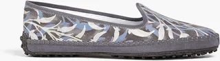 Gommino printed canvas loafers
