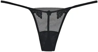 Sheer Embroidered G-String