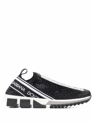 Sorrento crystal-embellished sock sneakers