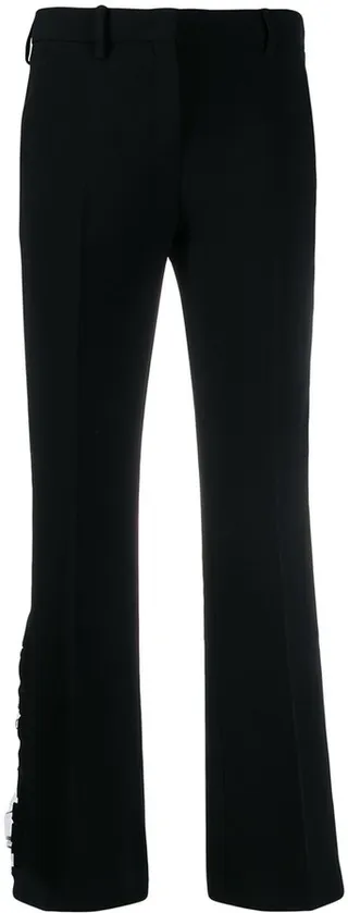 Cropped Tulle-Panel Trousers