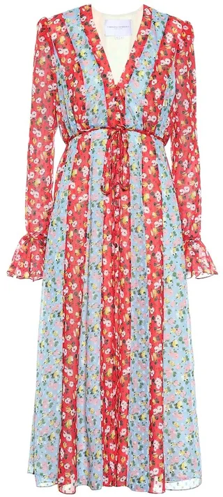 Floral crepe midi dress