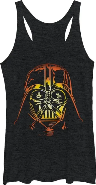 Women's Star Wars Darth Vader Halloween Jack-O'-Lantern Racerback Tank Top - Black Heather - Large