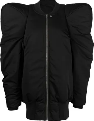 Padded-Shoulder Bomber Jacket