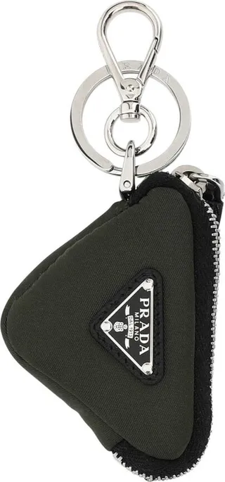 Prada Triangle Logo Zipped Key Case